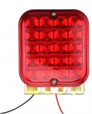 FOCO CUADRACO C/BASE ROJO 20 LED 