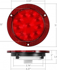 FOCO 4" 10 LED BIVOLT ROJO