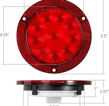 FOCO 4" 10 LED BIVOLT ROJO