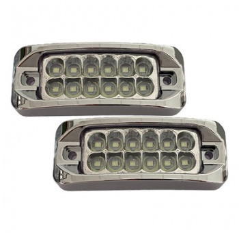 PACK 2 FOCO LATERAL 12 LED RECTANGULAR PEQUEÑO12-24V BLANCO