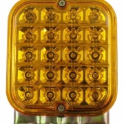 FOCO CUADRADO C/BASE AMBAR 20 LED 24V