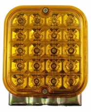 FOCO CUADRADO C/BASE AMBAR 20 LED 24V