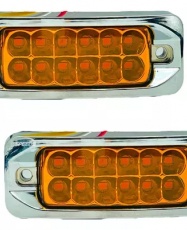 PACK 2 FOCO LATERAL 12 LED RECTANGULAR PEQUEÑO12-24V AMBAR