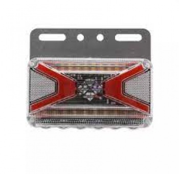 FOCO LATERAL OVALADO TIPO X 12-24V 28 LED ROJO